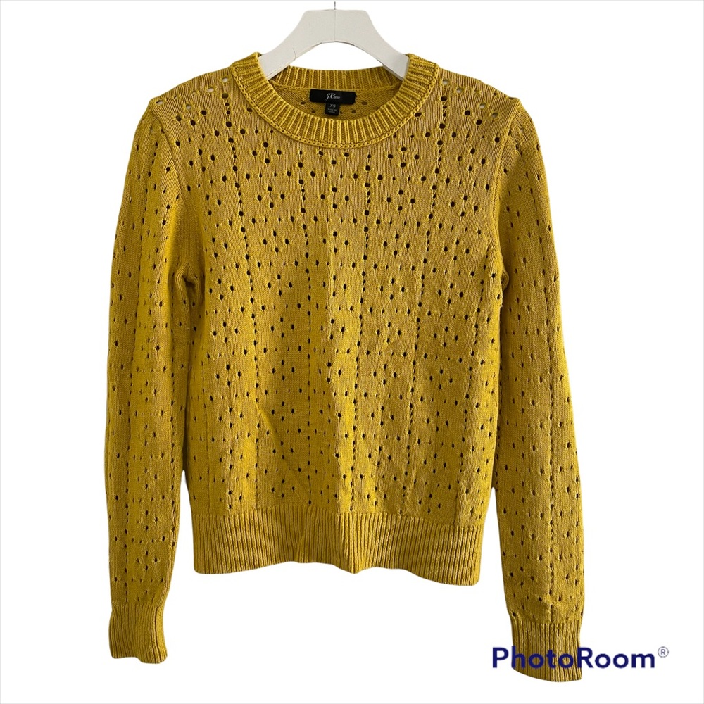 J Crew Women's Petite Knit Sweater | Mustard Yellow Sweater